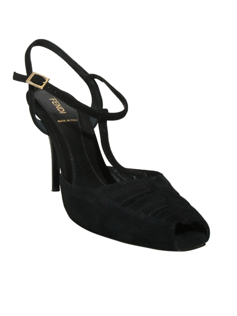 Suede Peep Toe Sandals