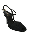 Suede Peep Toe Sandals