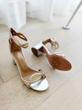 Metallic Leather Sandals
