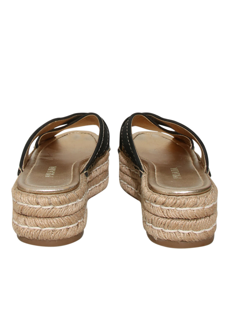 Suede Flatform Slide Sandals