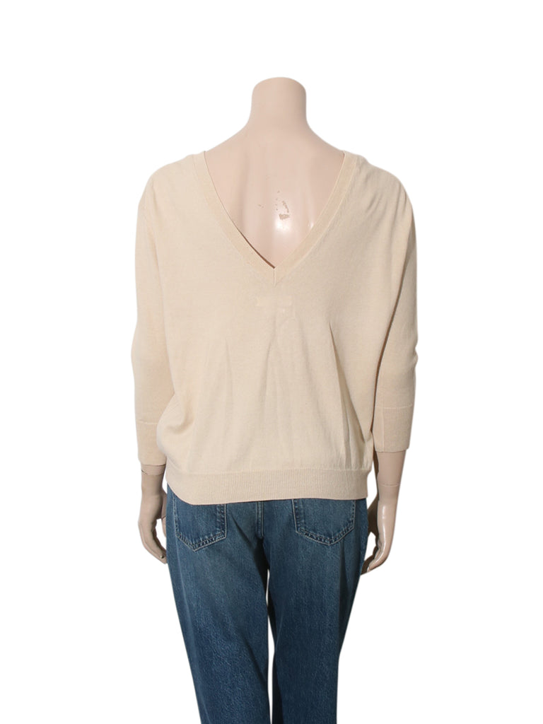 V-Neck Cotton and Wool Sweater