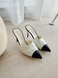 Leather Pearl Detail Mules