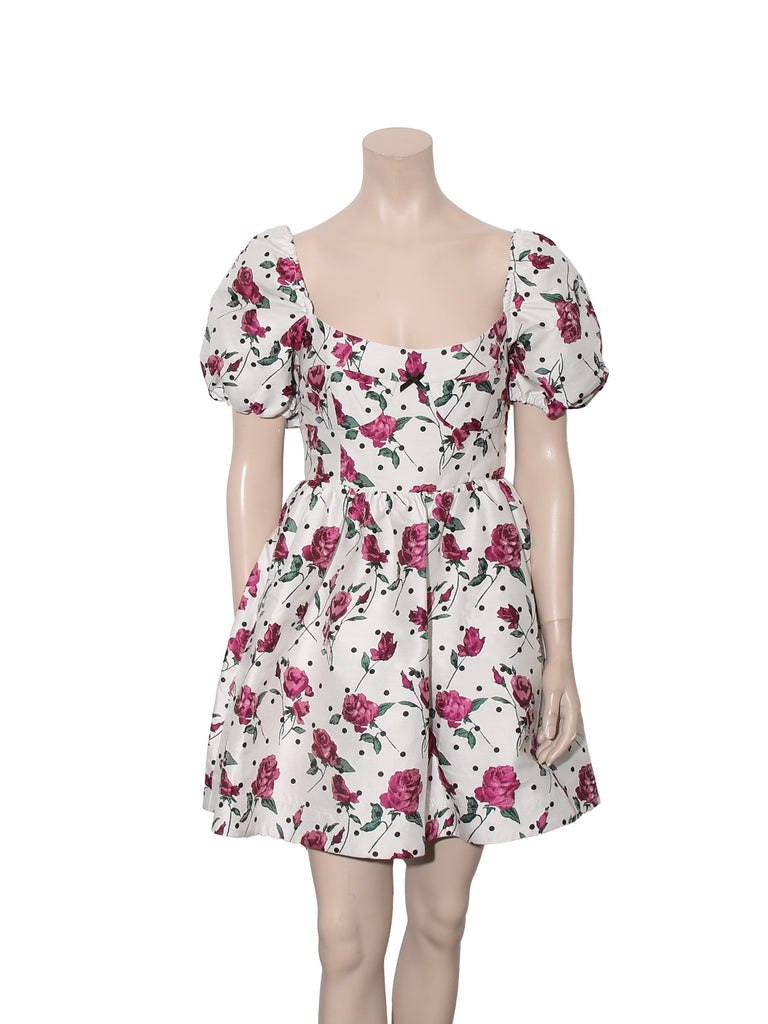 Mini Floral Jacquard Dress