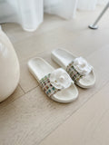 Tweed Flower Slides