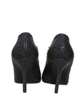 Elastic Detail Open Toe Pumps