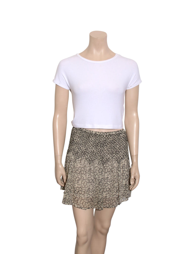 Printed Silk Elastic Skirt