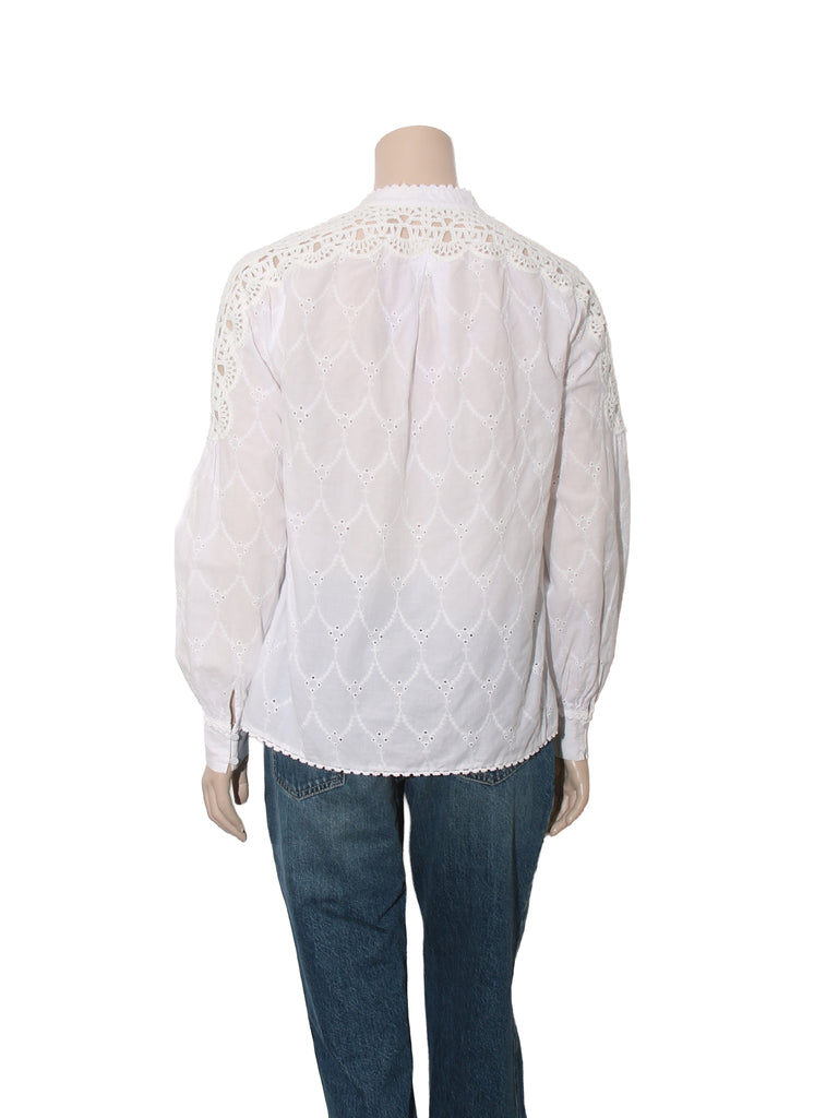 Eyelet Long Sleeve Blouse