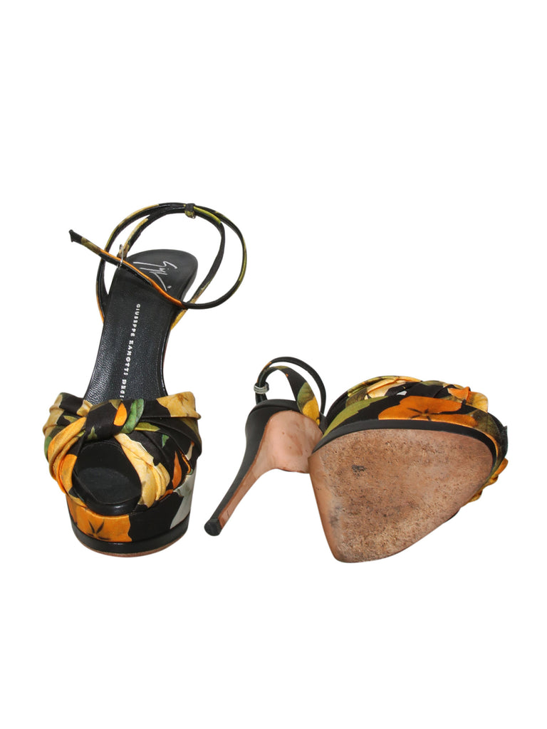 Satin Floral Sandals