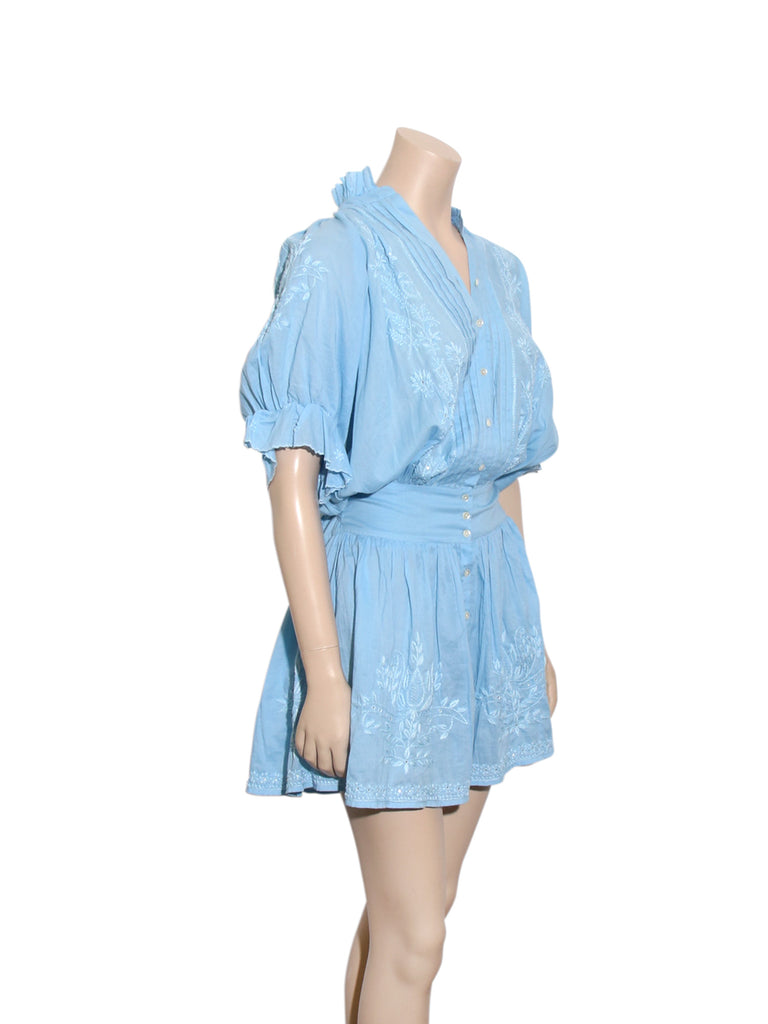 Poplin Blouson Short Sun Dress