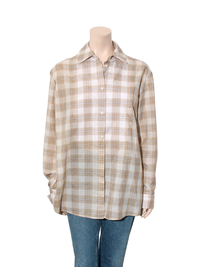 Check Print Button Down Shirt