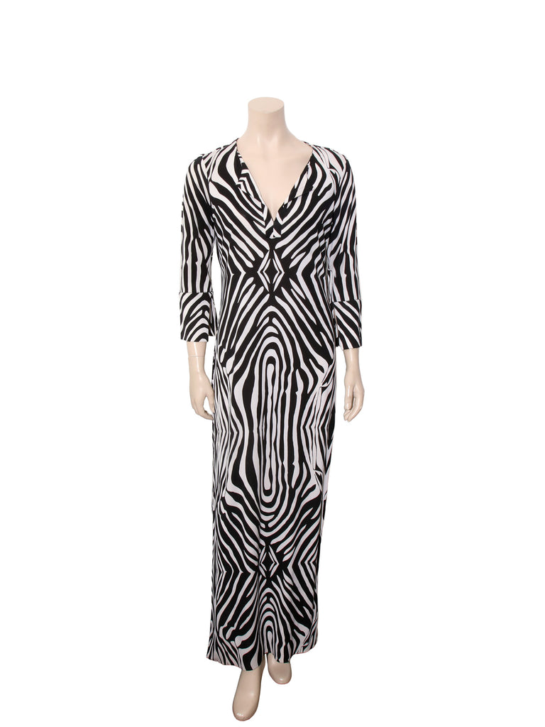 Long Sleeve Printed Maxi Dress