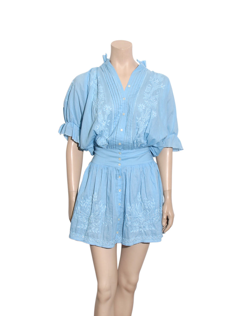 Poplin Blouson Short Sun Dress
