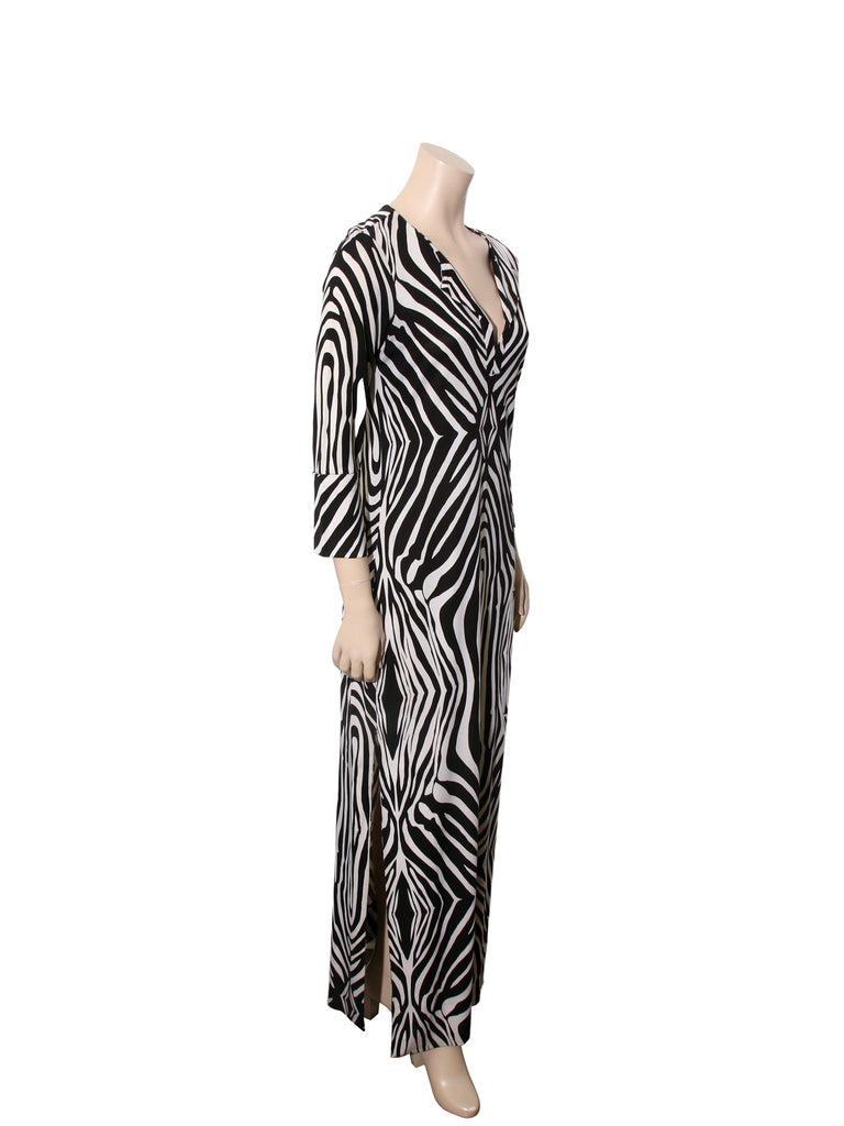 Long Sleeve Printed Maxi Dress
