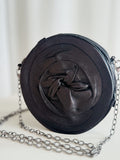 Round Flower Leather Cross Body Bag