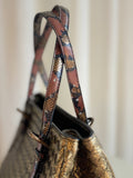 Vintage Intrecciato Metallic Leather Shoulder Bag