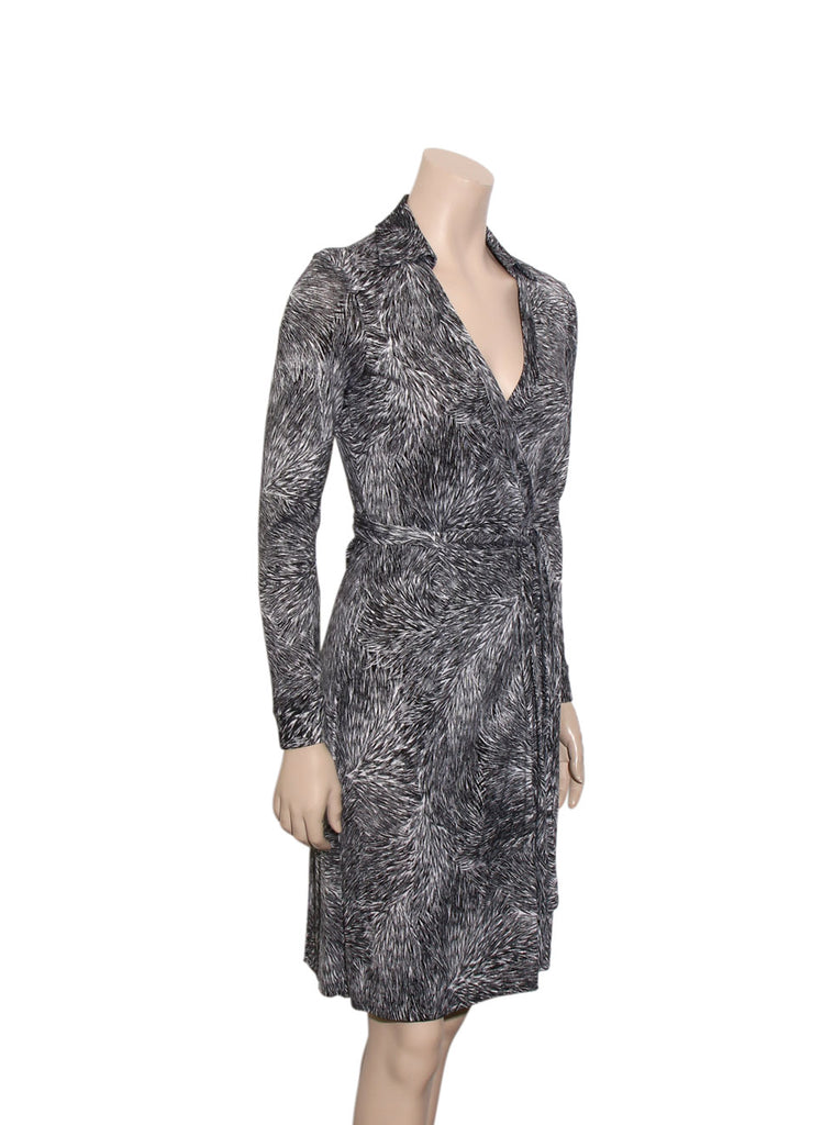 Printed Silk Wrap Dress