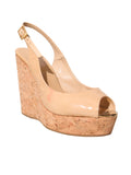 Patent Leather Cork Wedge Sandals