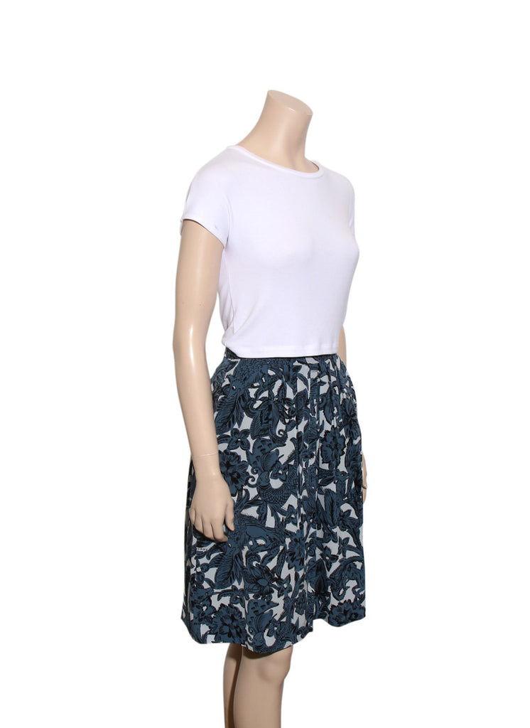 Silk Printed Midi Skirt
