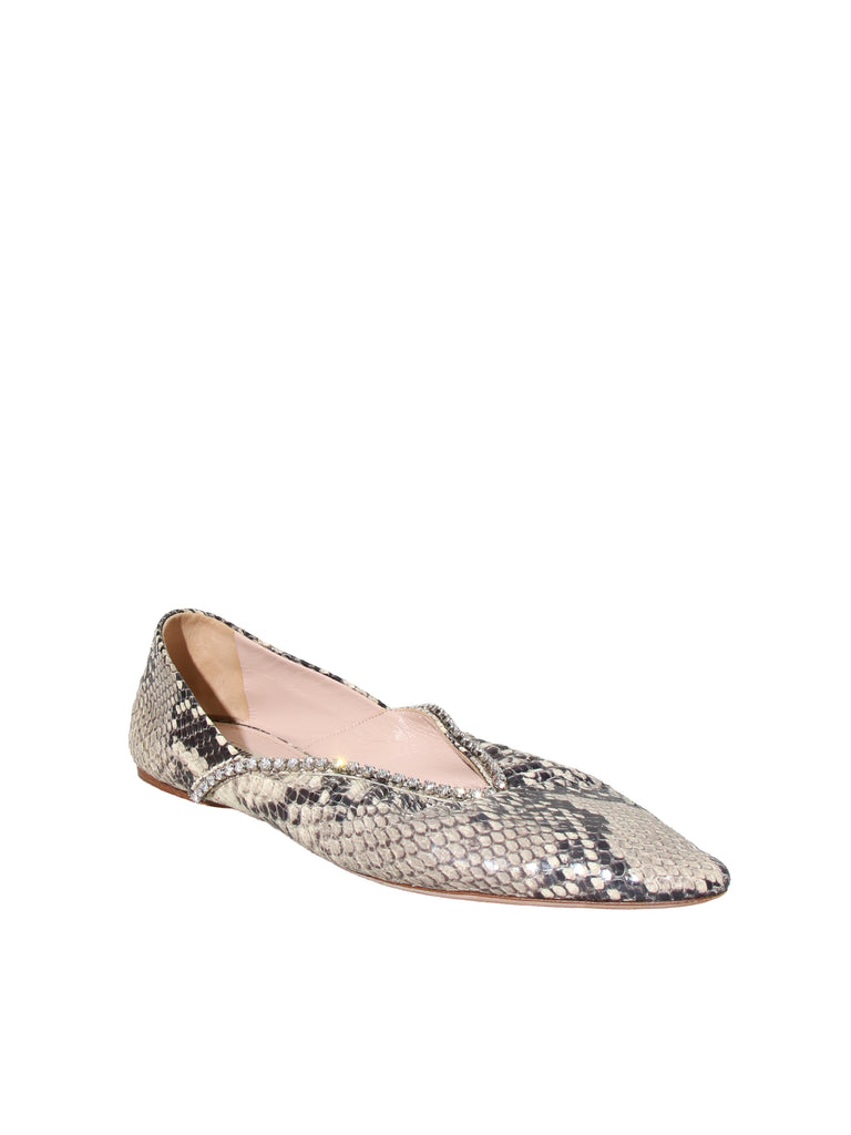Snake Embossed Flats