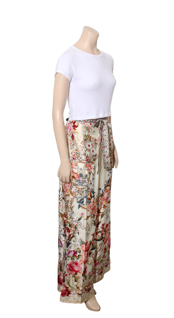Silk Wide Leg Floral  Pants