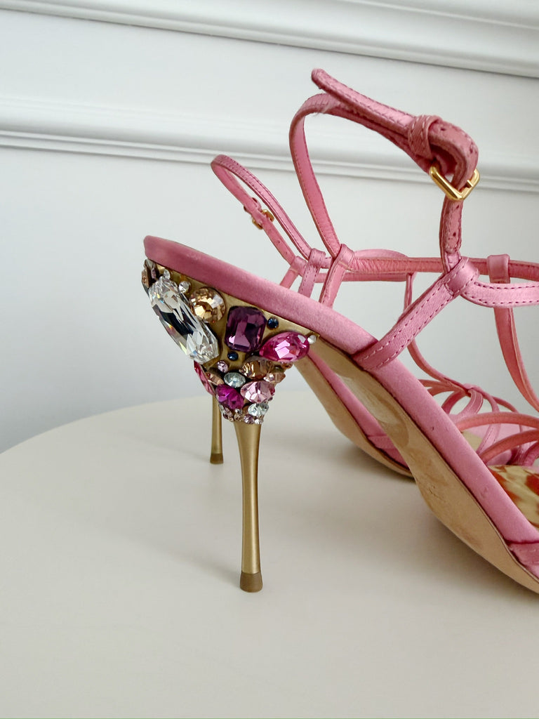 Satin Jewelled Sandals