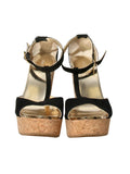 Suede Cork Wedge Sandals