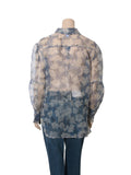 Sheer Floral Silk Organza Blouse