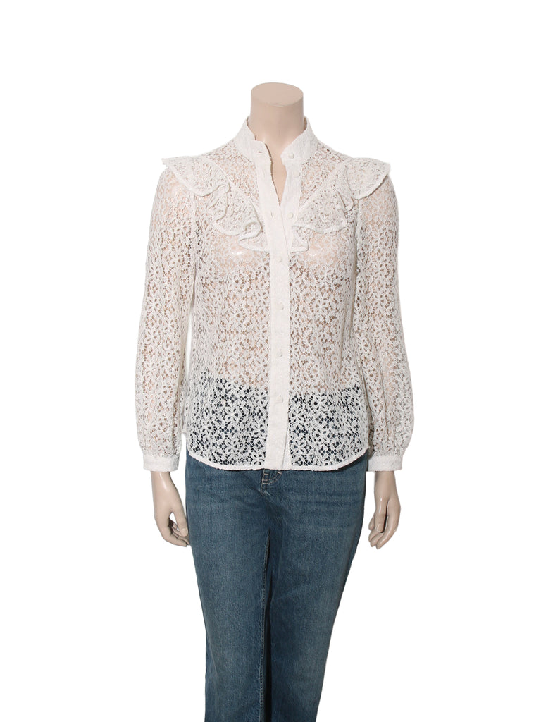 Lace Button Down Shirt