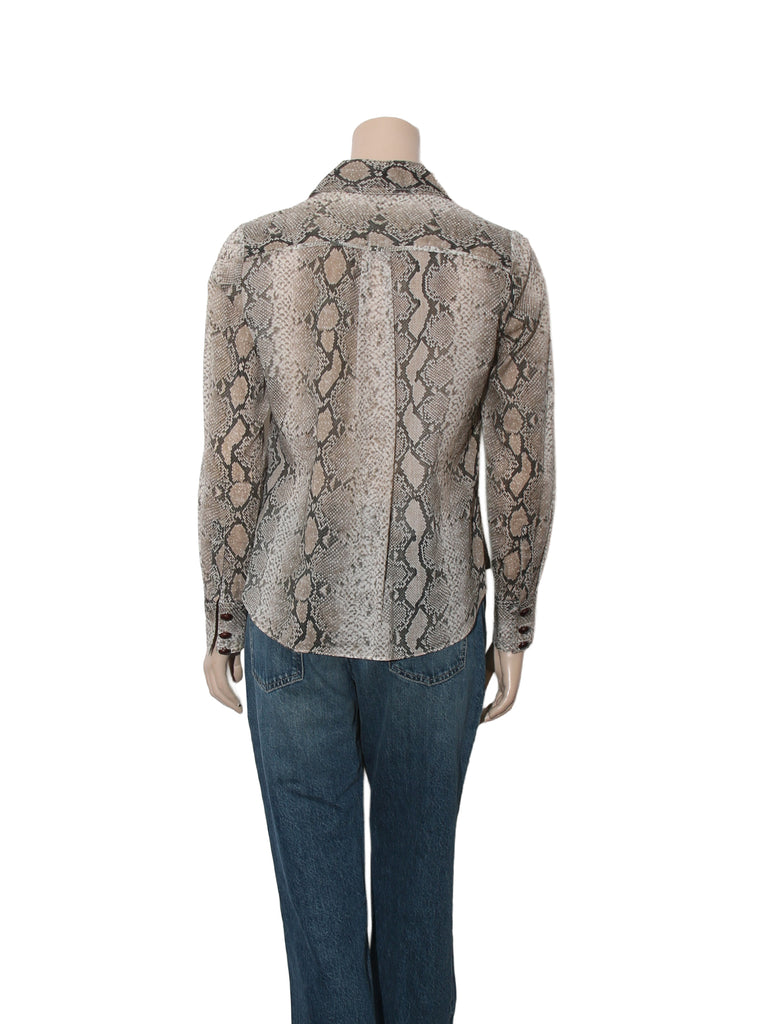 Snake Print Button Down Shirt