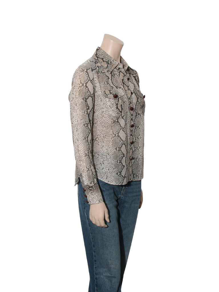 Snake Print Button Down Shirt