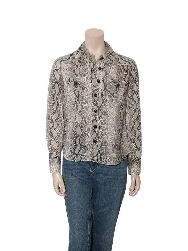 Snake Print Button Down Shirt