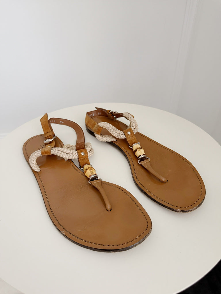 Bamboo Flat Thong Sandals