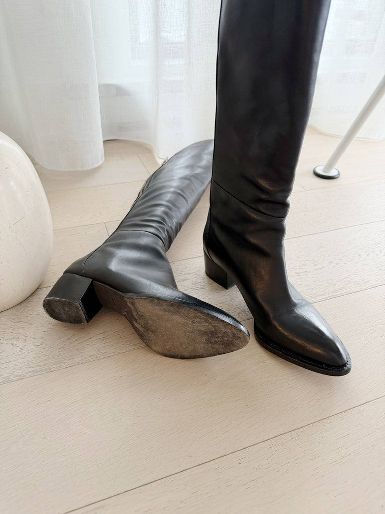 Leather Knee High Boots