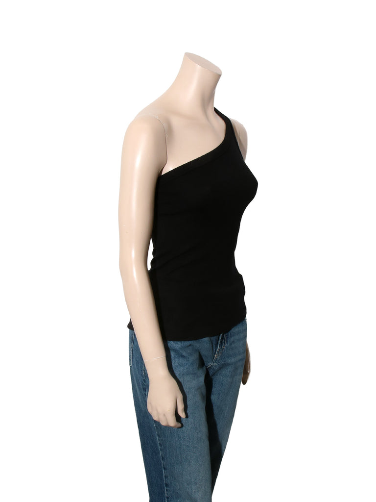 Ribbed One Sleeve Tank Top