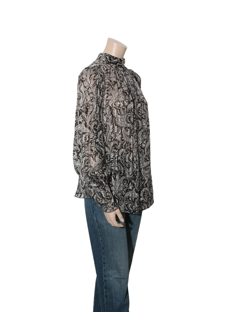 Paisley Print SIlk Blouse