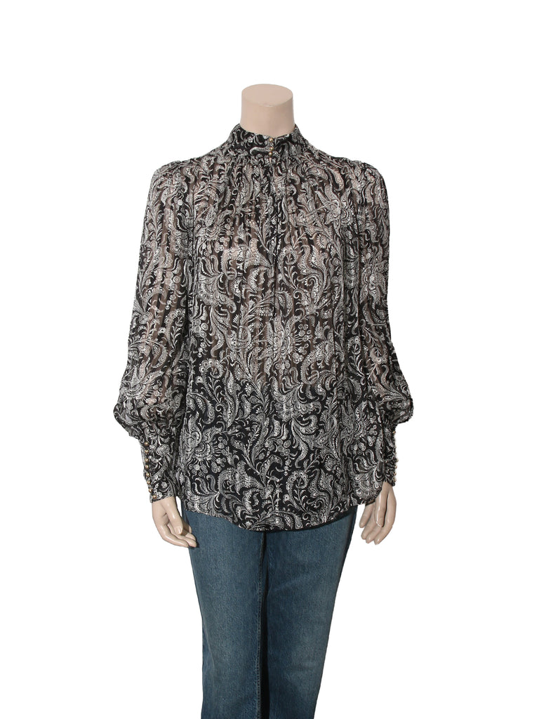 Paisley Print SIlk Blouse