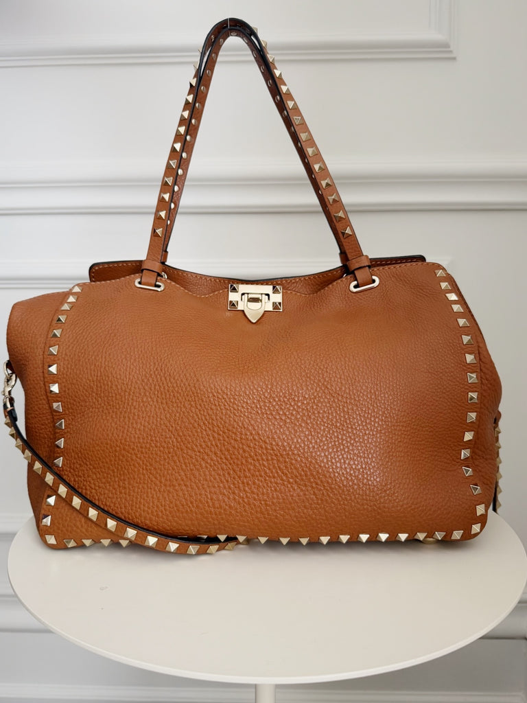 Leather Rockstud Shoulder Bag