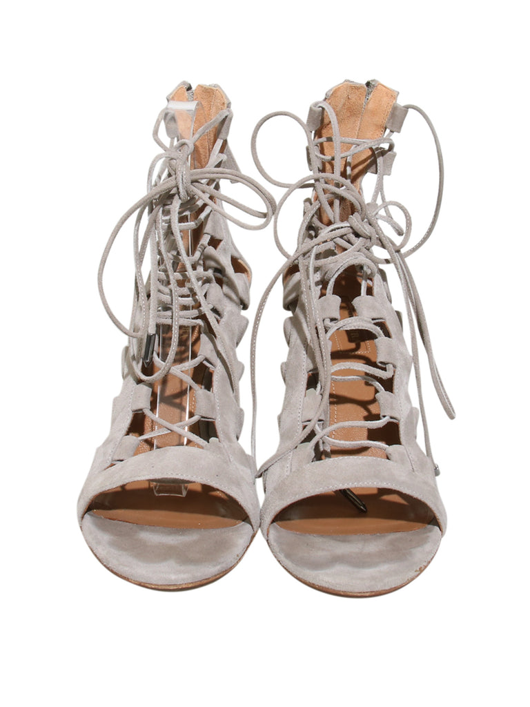 Suede Lace Up Sandals