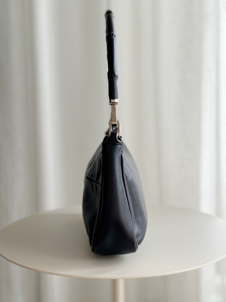 Vintage Leather Bamboo Shoulder Bag