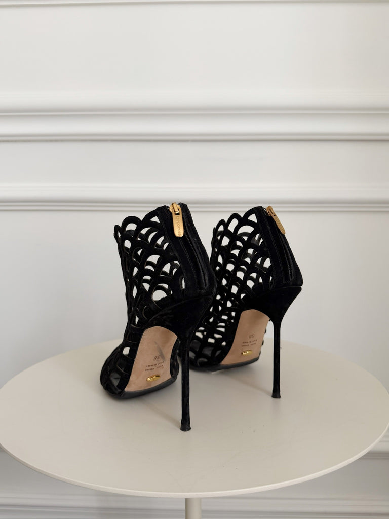 Suede Cut Out Sandals