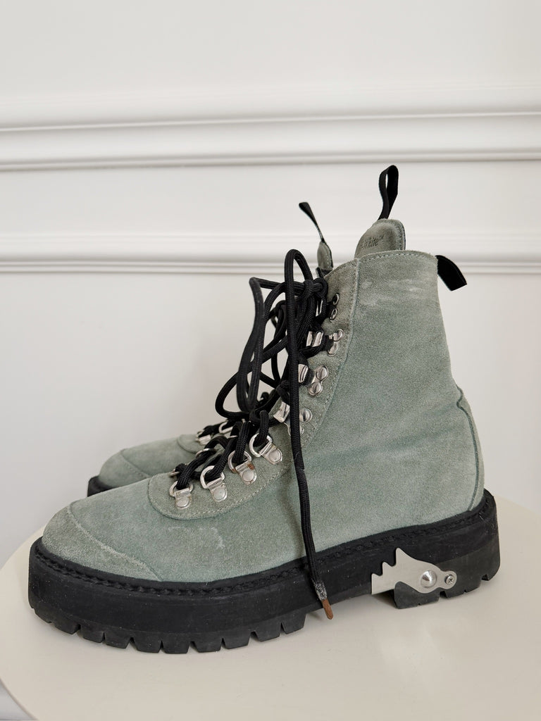 Suede Combat Boots