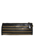 Zipper Detail Leather Clutch