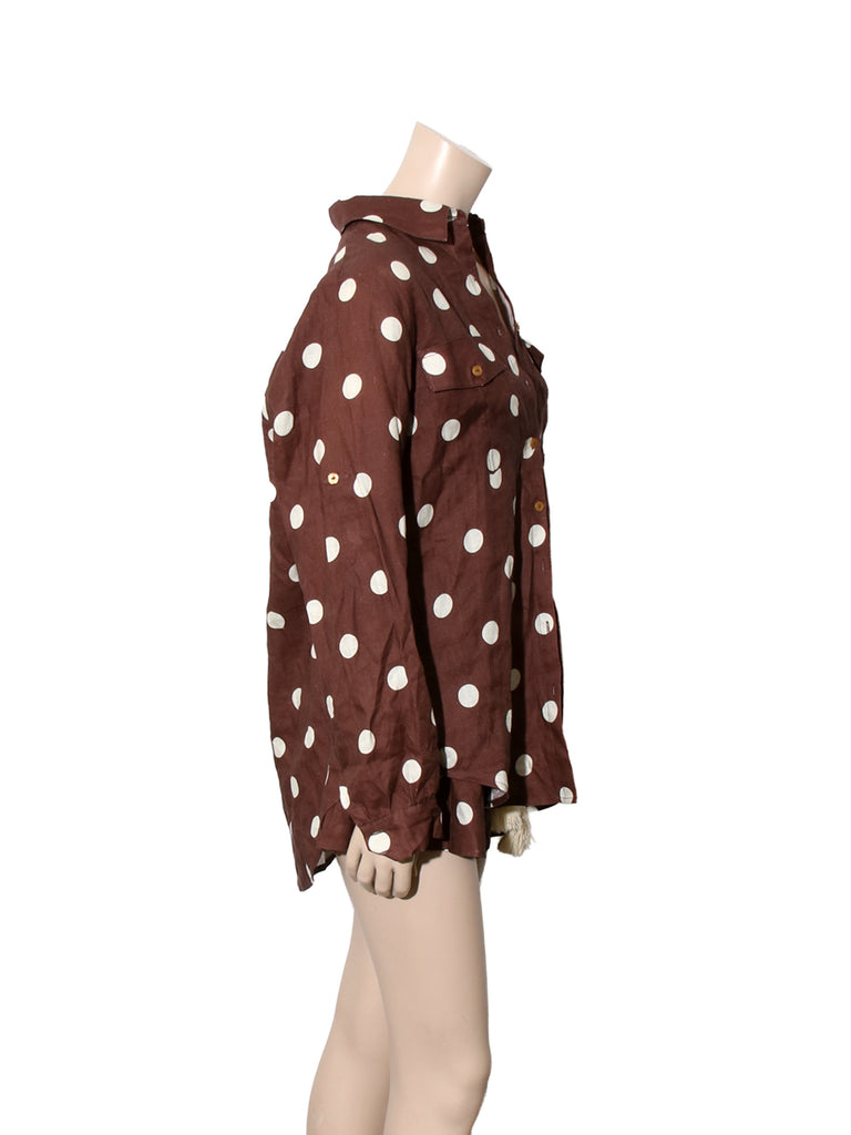 Linen Polka Dot Button Down Shirt