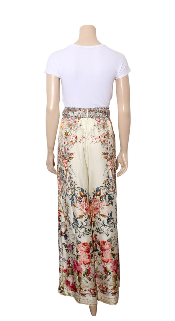 Silk Wide Leg Floral  Pants