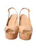 Patent Leather Cork Wedge Sandals