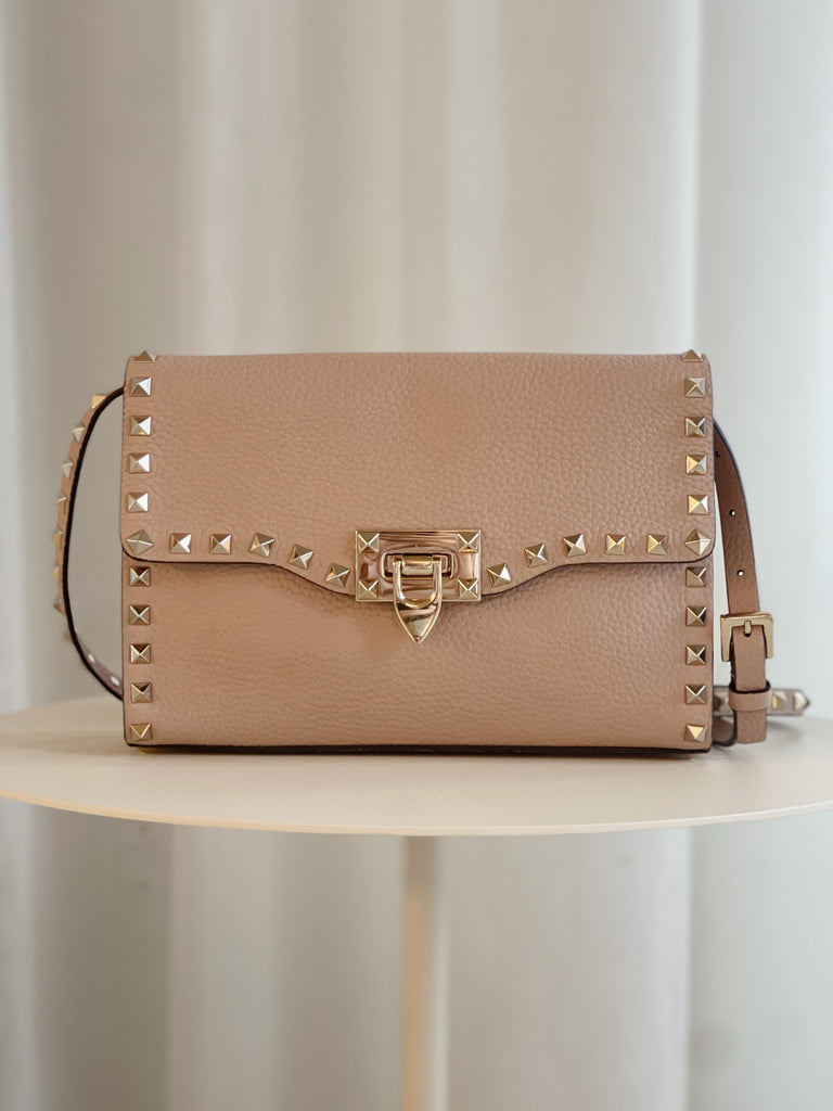 Leather Rockstud Cross Body Bag