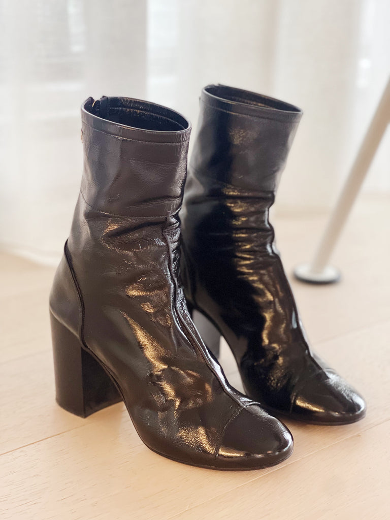 Patent Leather Booties