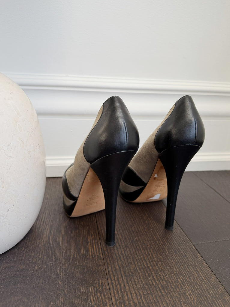 Suede and Leather Pumps