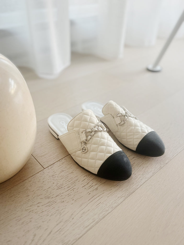 Quilted Leather Mules