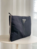 Large Nylon Clutch w/ Chain